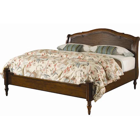 King-Size Platform Bed with Sleigh Headboard